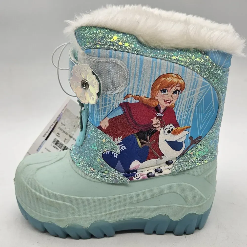 Disney Frozen Toddler Girls Size 9 Winter Snow Boots Light-Up Fuzzy Inside